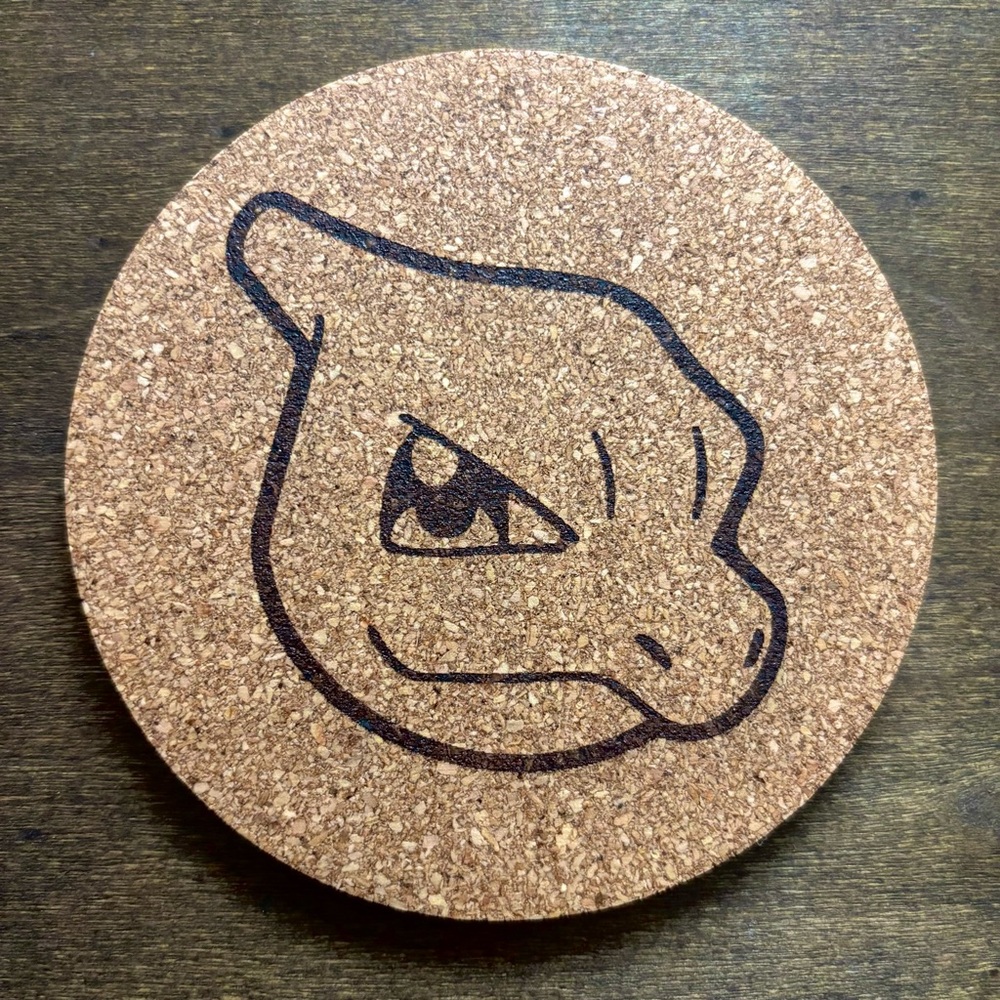 Pokemon Charmeleon Face Laser Engraved Cork Coaster